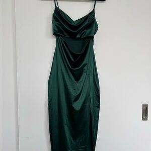 Windsor Elegant Green Satin Dress